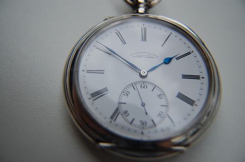 Offene Silbertaschenuhr Deutsche Uhrenfabrikation A.Lange&Söhne Glashütte i. Sa. Nr. 79272